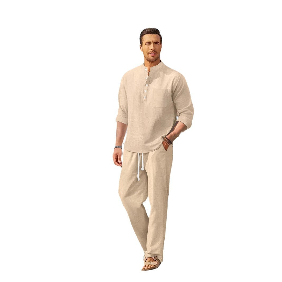 Herren Leichte Sommer-Linenhose mit passendem Oberteil Echoarchiv