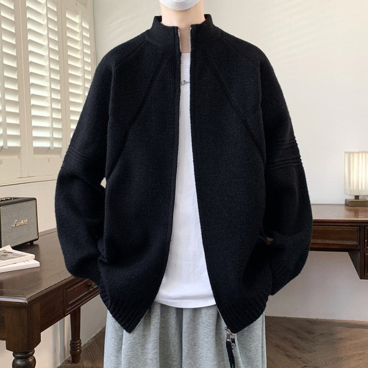 Herren Modische Strickjacke mit hohem Kragen Echo Archiv