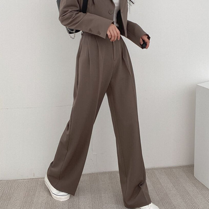 Damen Elegante und hoch taillierte Stoffhose Echo Archiv