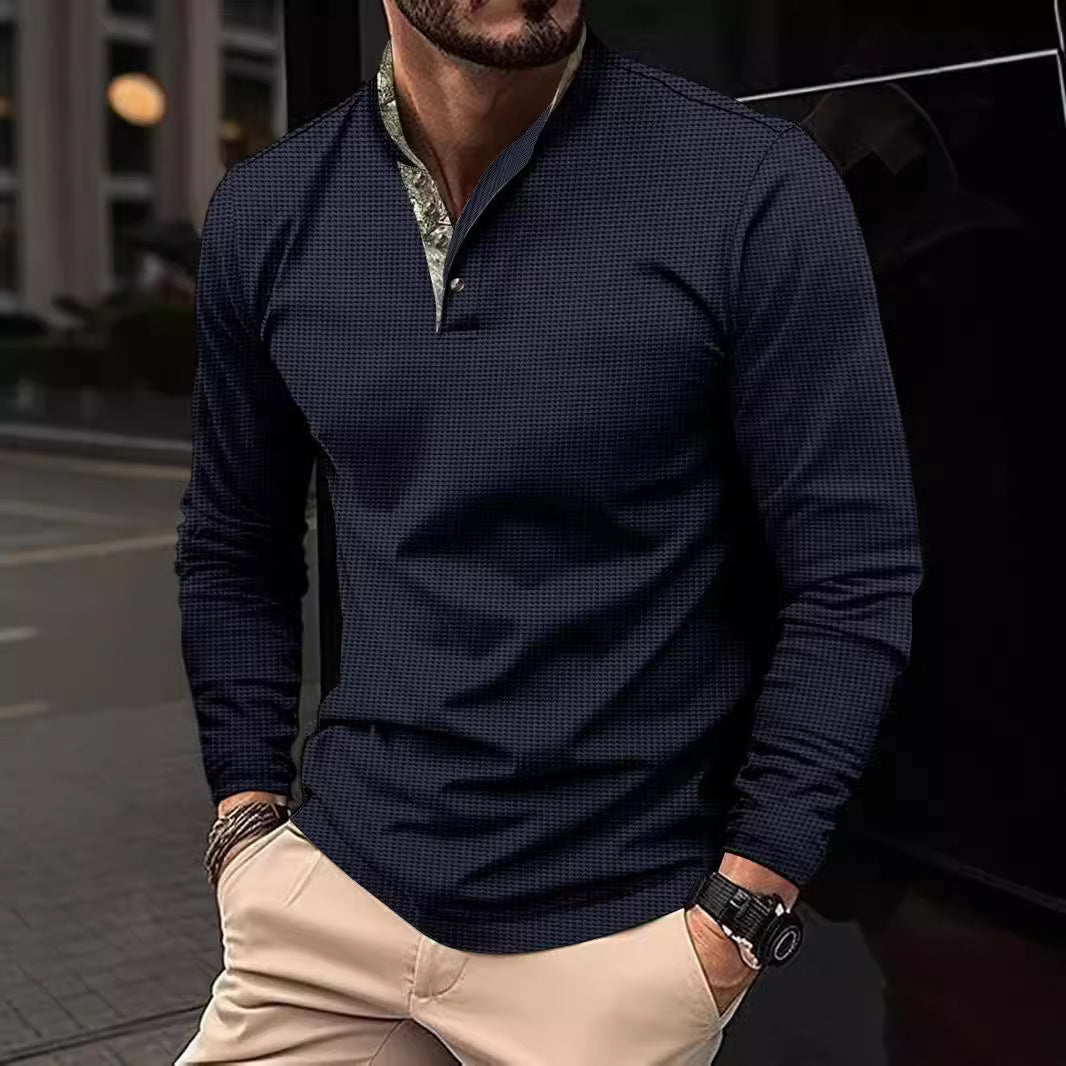 Herren Langarmshirt mit exklusivem Kragen-Design Echoarchiv