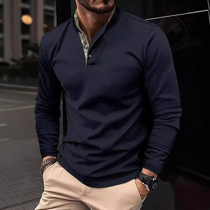 Herren Langarmshirt mit exklusivem Kragen-Design Echoarchiv