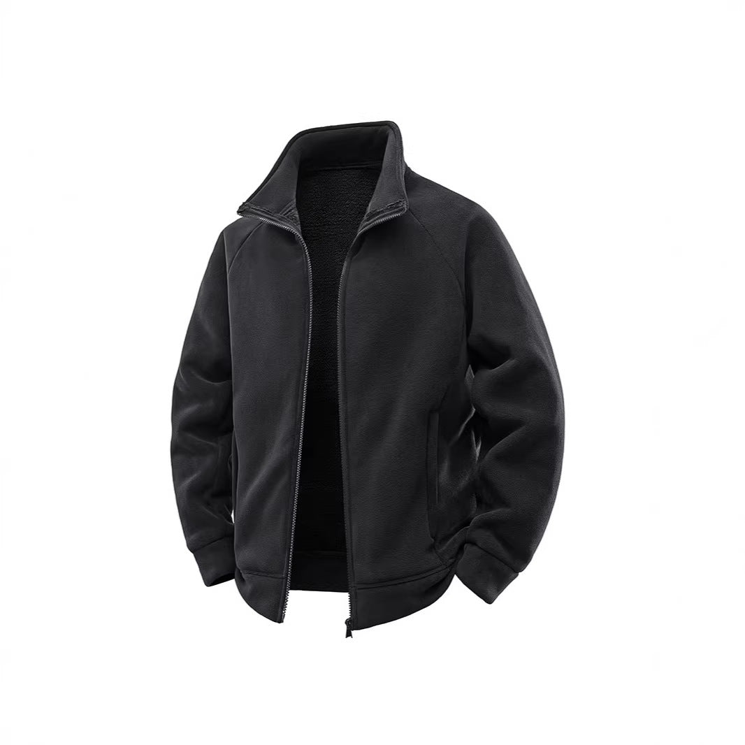 Herren Fleece-Thermojacke mit doppellagigem Teddy-Innenfutter und hohem Stehkragen Echo Archiv