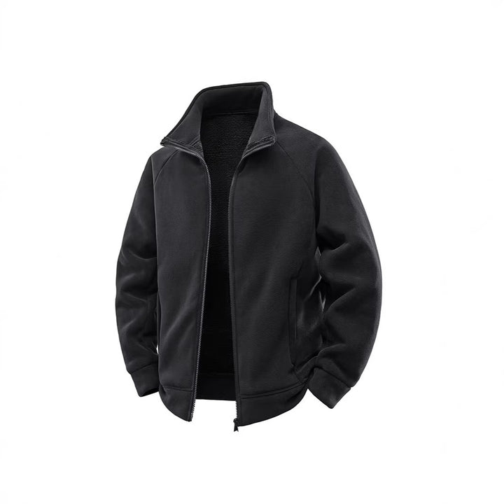Herren Fleece-Thermojacke mit doppellagigem Teddy-Innenfutter und hohem Stehkragen Echo Archiv