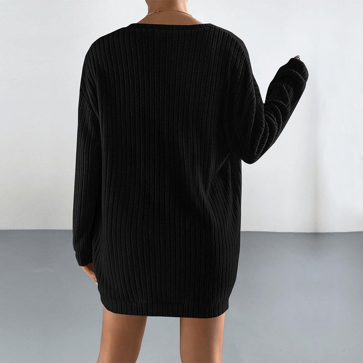 Damen gerippter Lounge-Zweiteiler mit offenem Longcardigan, tailliertem Bustier-Top und High‑Waist-Shorts – Élanora