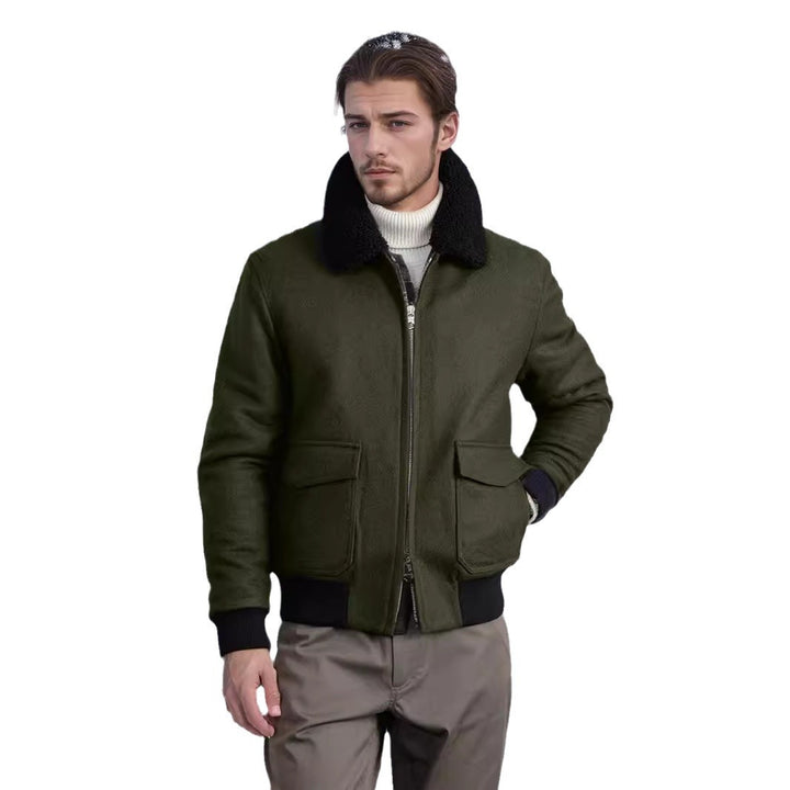 Herren Bomberjacke mit Fleece-Kragen und praktischen Taschen Echoarchiv