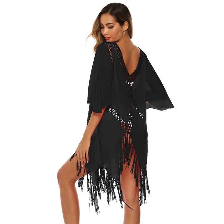 Damen eleganter Häkel-Strandüberwurf mit Fransen Echo Archiv