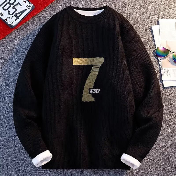 Damen Bequemer Strickpullover mit Rundhalsausschnitt Echoarchiv