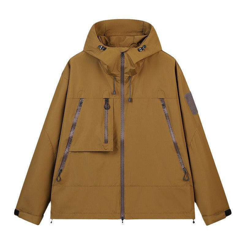 Herren Technische Kapuzen-Outdoorjacke mit wasserabweisenden Reißverschlüssen und Utility‑Taschen Echo Archiv