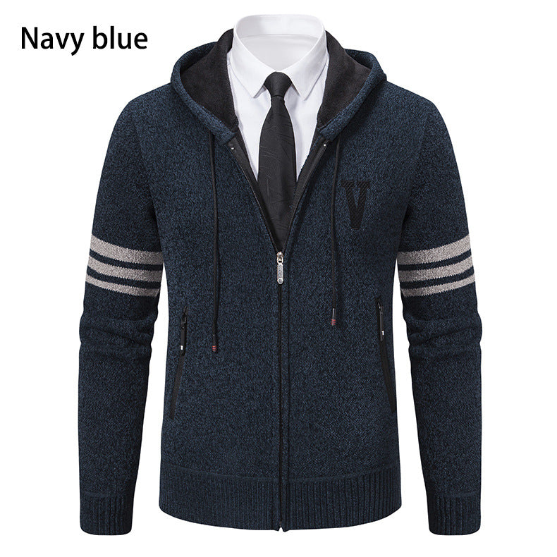 Herren Freizeitjacke mit modernem Stehkragen und kontrastierenden Streifen Echoarchiv
