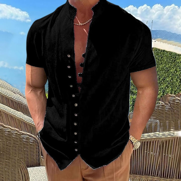 Herren Kurzarm Freizeit Hemd mit Knopfleiste Echoarchiv