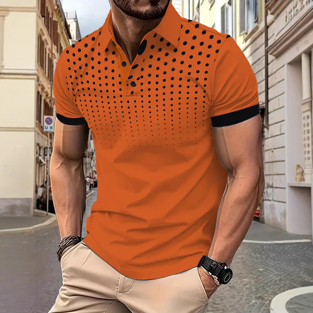 Herren Poloshirt mit dynamischem Punktmuster und modernem Schnitt Echoarchiv