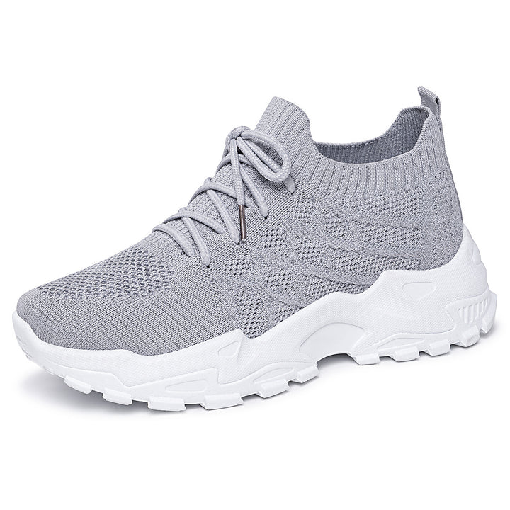Damen nan gestrickter Plateau-Comfort-Sneaker mit sockenähnlichem Schaft, elastischer Schnürung und geformter Leichtprofilsohle Echo Archiv