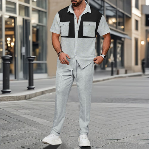 Herren Freizeitanzug mit modernem Blockdesign und praktischen Taschen Echoarchiv