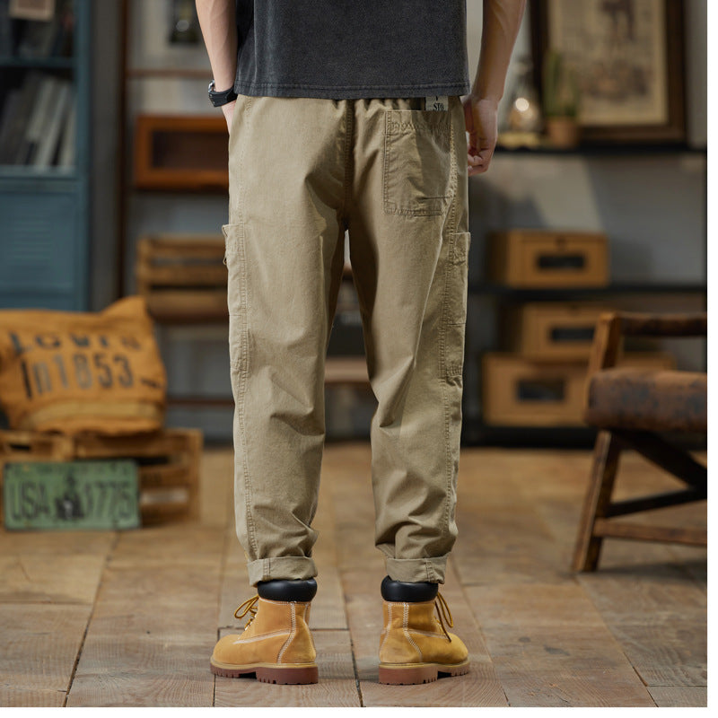 Herren Baumwoll-Twill Joggerhose im Tapered-Schnitt mit Tunnelzug und gekrempeltem Saum Echo Archiv