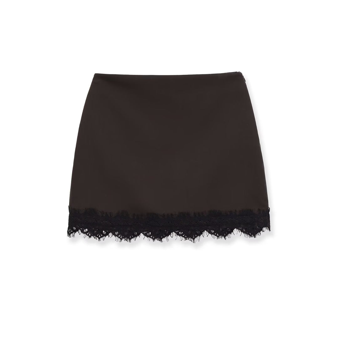 Damen eleganter Rock mit Spitzenbesatz und strukturiertem Gewebe Echo Archiv