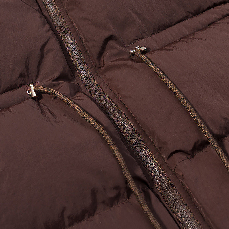 Damen wattierte Steppjacke mit Kapuze, Tunnelzugtaillierung und Zweiwege-Reißverschluss – Célinea