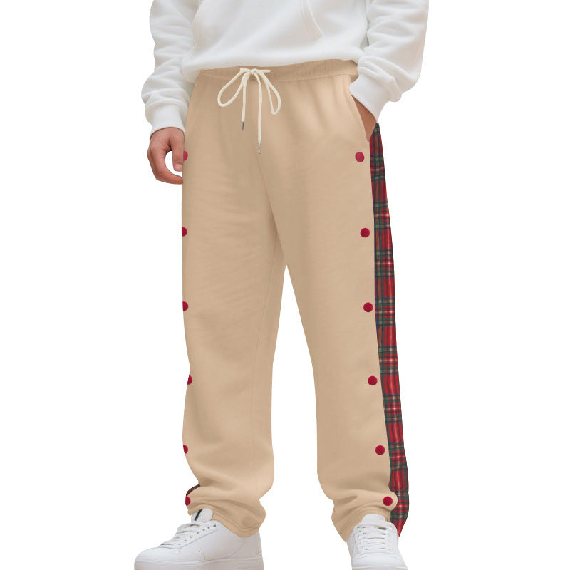 Herren modische Sporthose mit seitlichem Karomuster und Druckknopfdetails Echoarchiv