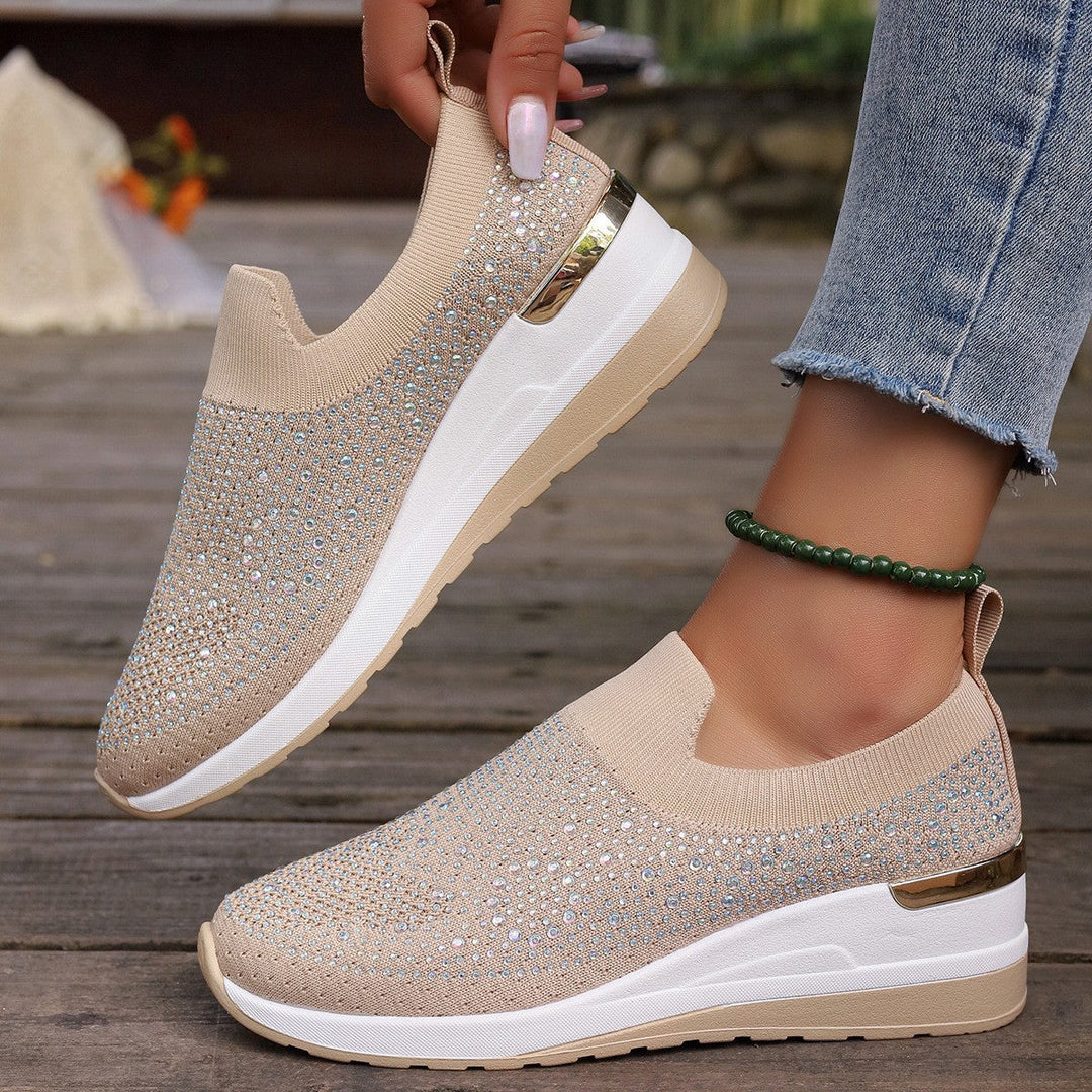 Damen Glitzernde Slip-On SnEchoarchivkers mit bequemer und dämpfender Sohle Echoarchiv