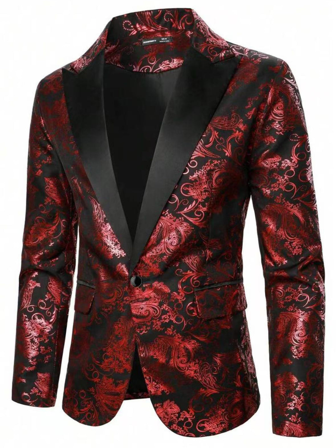 Herren Eleganter Pailletten-Blazer im floralen Design Echoarchiv