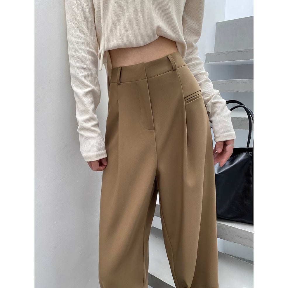 Damen Hochtaillierte Tailored-Hose mit weitem Bein, Bundfalten und Ziertasche Echo Archiv