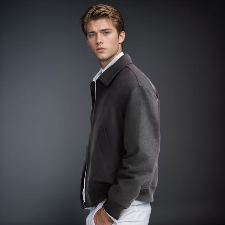 Herren farbenfrohe Fleece-Bomberjacke mit seitlichen Taschen Echoarchiv