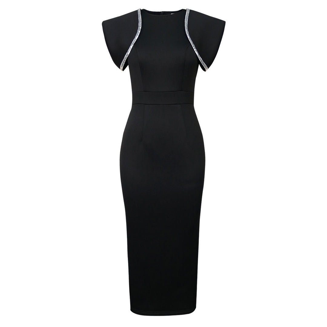 Damen figurbetontes Kleid mit dekorativen Rüschenträgern Echo Archiv