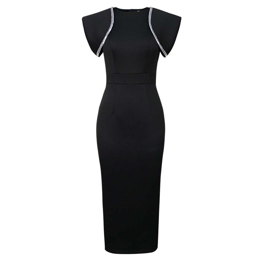Damen figurbetontes Kleid mit dekorativen Rüschenträgern – Élara
