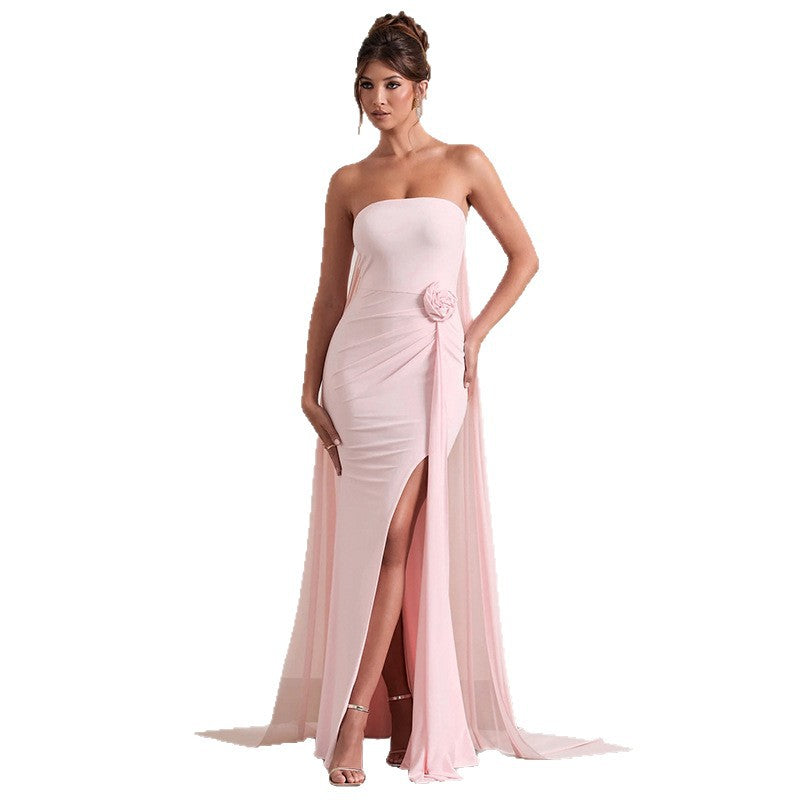 Damen Strapless Abendkleid mit schicker Drapierung und verführerischem Schlitz Echo Archiv