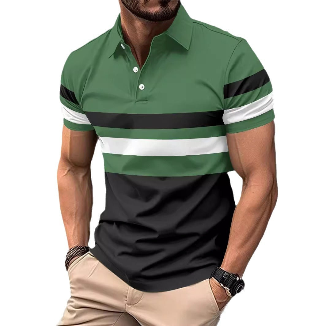 Herren Trendy Gestreiftes Aktiv Polo-Shirt Echoarchiv
