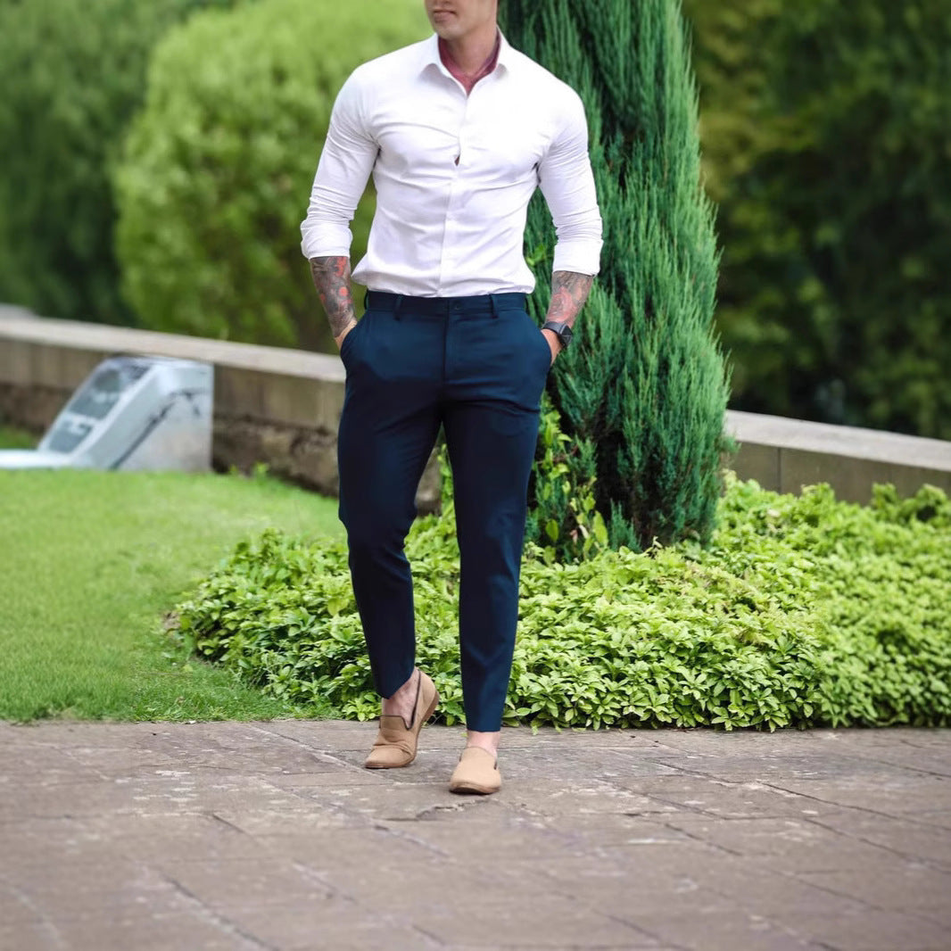 Herren Slim Fit Trousers aus elastischem Material mit seitlichen Taschen Echoarchiv