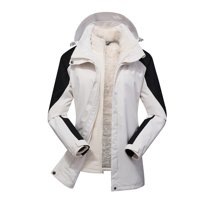Damen Modulare Softshell-Regenjacke mit herausnehmbarer Fleece-Innenjacke und verstellbarer Kapuze – Célinea