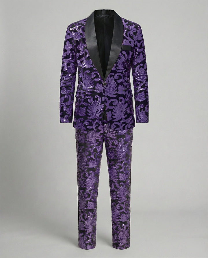 Herren glamouröses Pailletten-Anzugset Echoarchiv