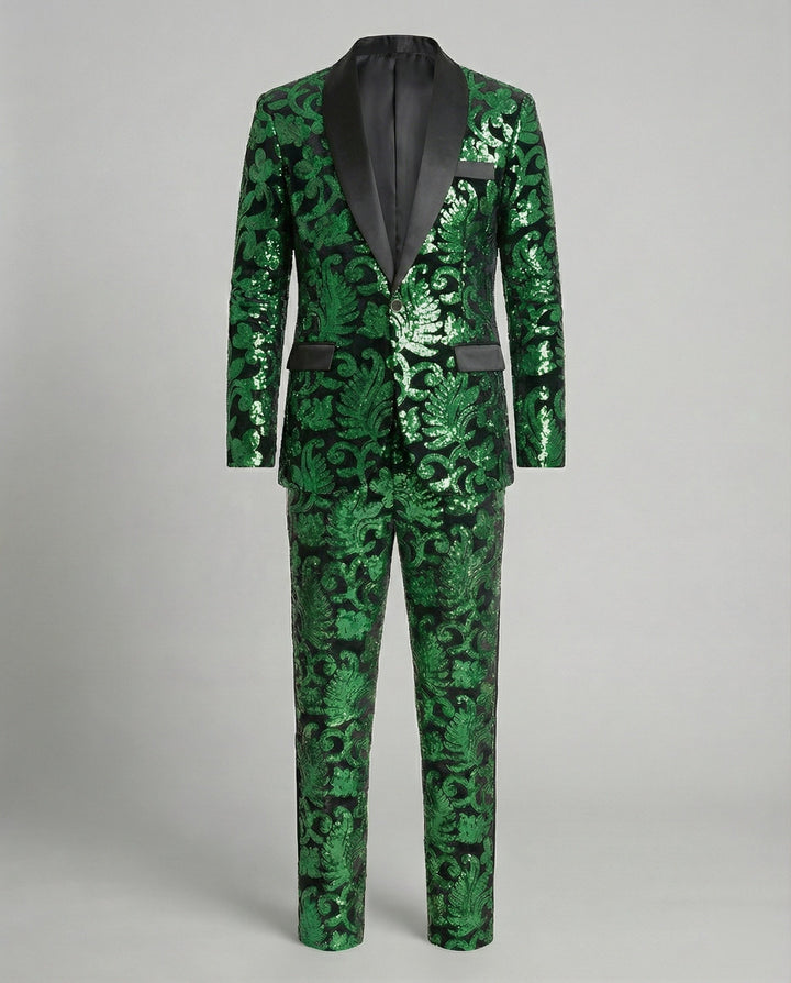 Herren glamouröses Pailletten-Anzugset Echoarchiv