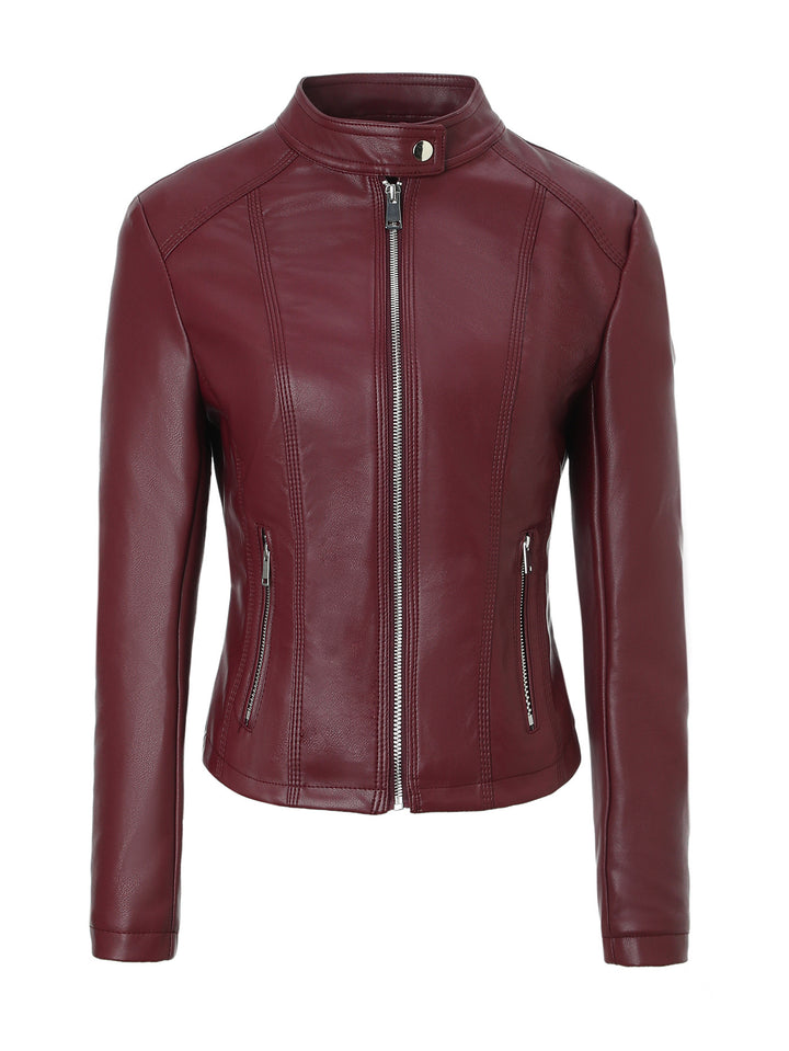 Damen Strukturierte Kunstlederjacke Echo Archiv