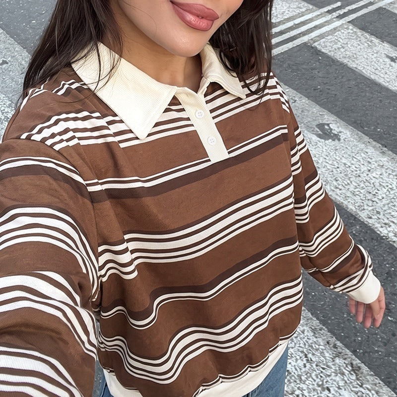 Damen Lässiger Pullover mit Polokragen Echo Archiv