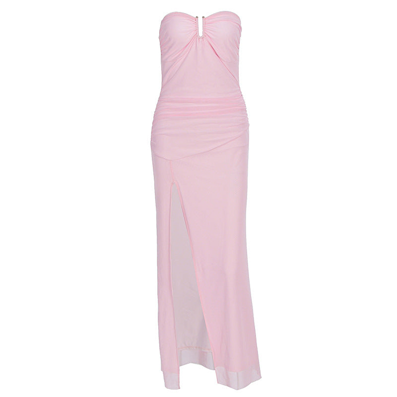 Damen Elegantes Schlauchkleid mit raffiniertem Schlitz und schulterfreiem Design Echo Archiv