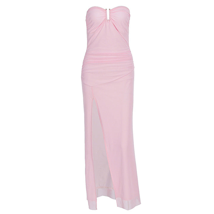 Damen Elegantes Schlauchkleid mit raffiniertem Schlitz und schulterfreiem Design Echo Archiv