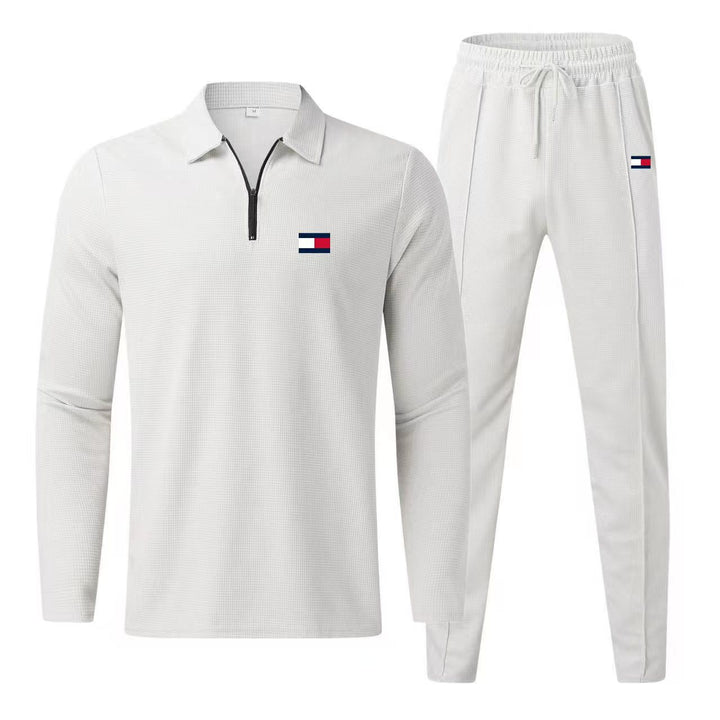 Herren sportliches Funktionsset mit modernem Kragen und elastischem Bund Echoarchiv