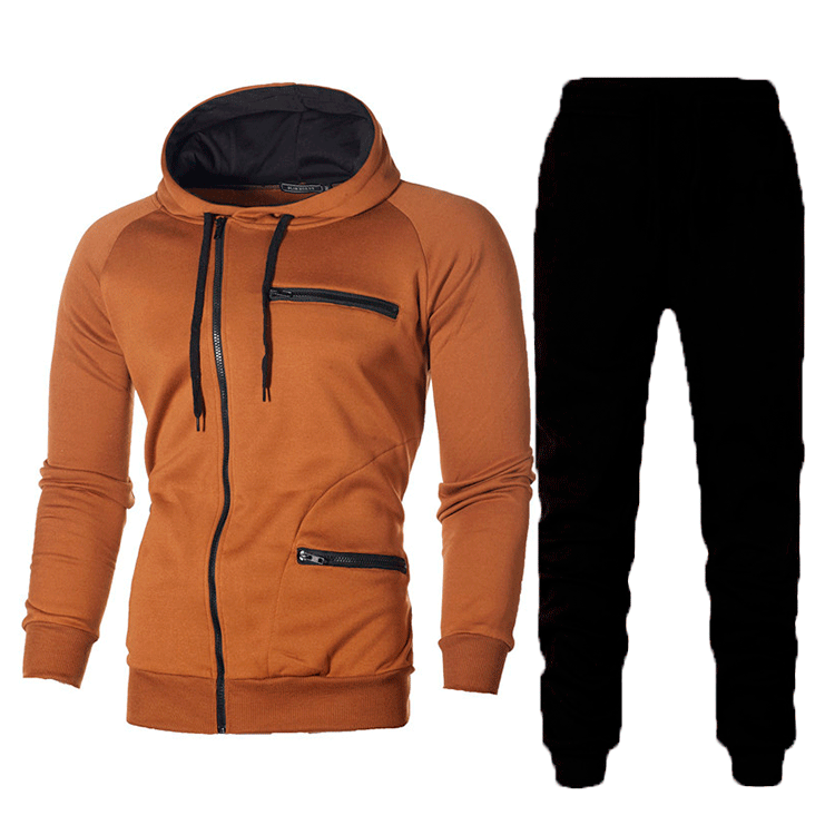 Herren Sportliche Kombi aus Hoodie und Jogginghose mit modernen Reißverschlusstaschen Echoarchiv