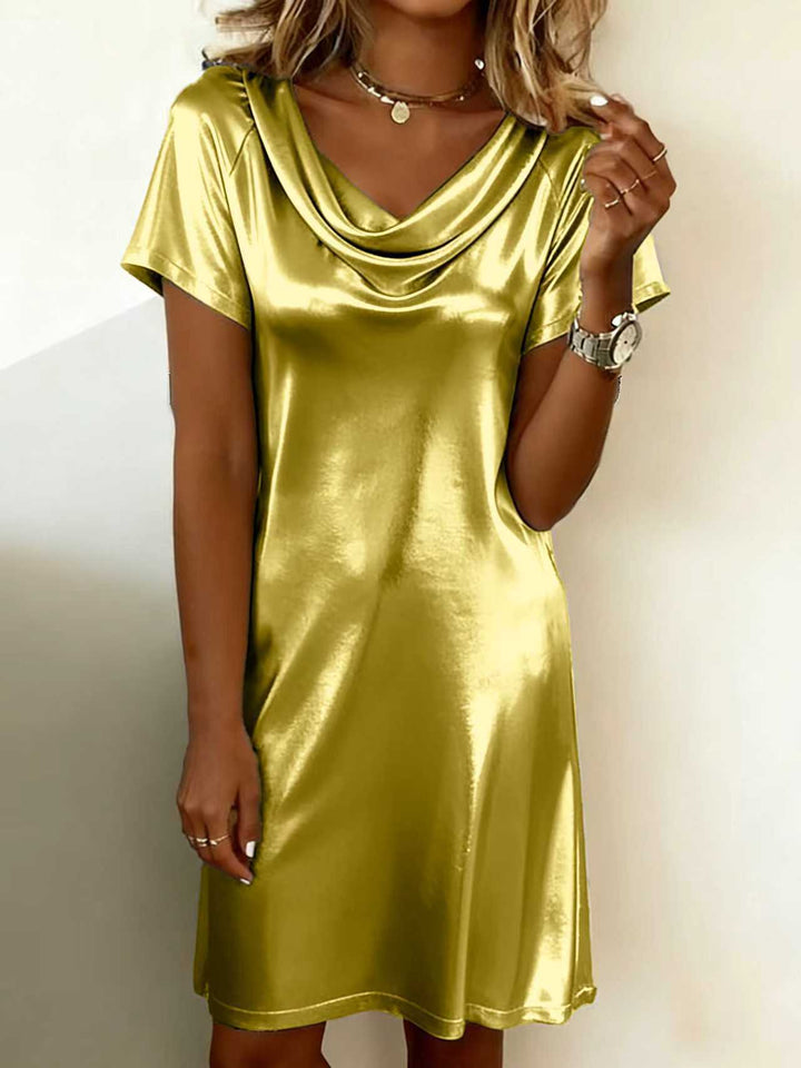 Damen Elegantes -Kleid mit elegantem Wasserfall-Ausschnitt und schmeichelhaftem Schnitt Echo Archiv
