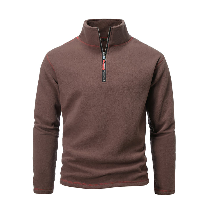 Herren Fleecepullover mit hohem Kragen und halbem Reißverschluss Echoarchiv