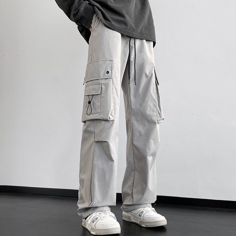 Herren Cargo-Freizeithose mit weitem Bein, Multitaschen und Tunnelzug Echo Archiv