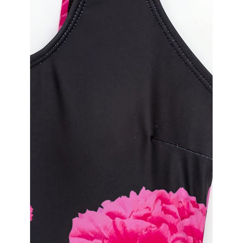 Damen Einteiler Badeanzug mit floraler Überwurfrobe Echo Archiv