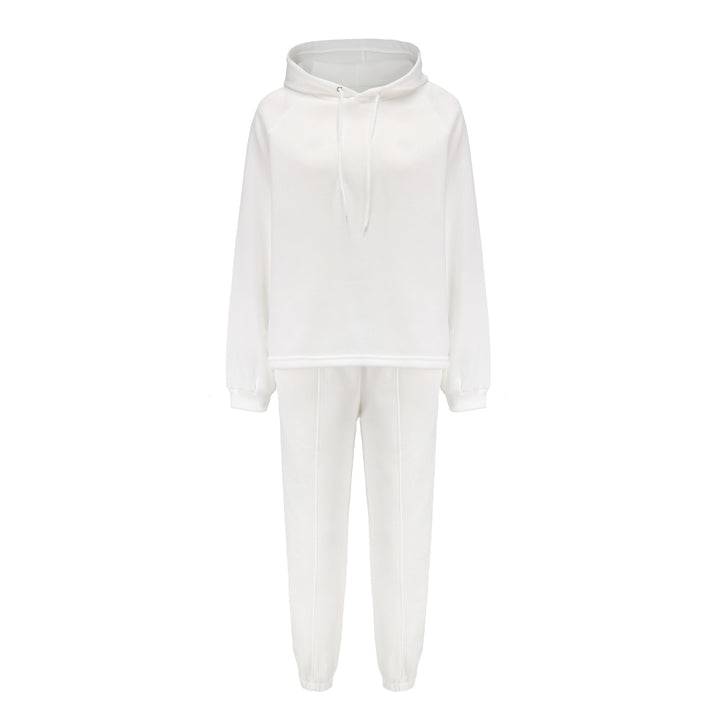 Damen kuscheliges Lounge-Zweiteiler-Set mit oversized Kapuzenpullover, Balloon-Ärmeln und taillierter Jogginghose – Auréline