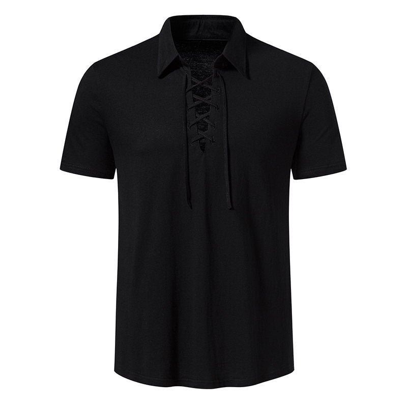 Herren Poloshirt mit modernem Schnürdesign und hochwertiger Baumwollqualität Echoarchiv
