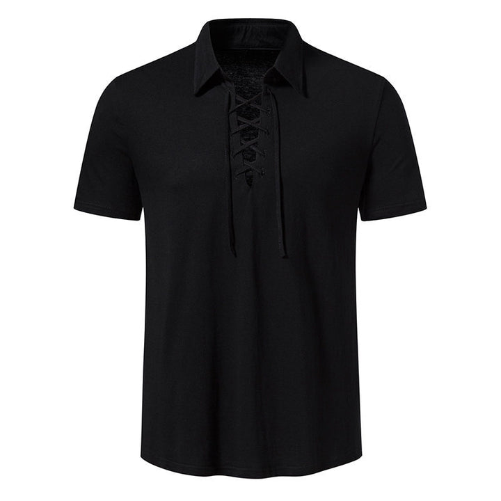 Herren Poloshirt mit modernem Schnürdesign und hochwertiger Baumwollqualität Echoarchiv