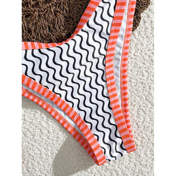 Damen Triangel-Bikini-Set mit modischem Wellendesign Echo Archiv