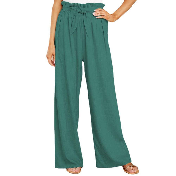 Damen nan Leinenhose mit Paperbag-Bund und weitem Bein Echo Archiv