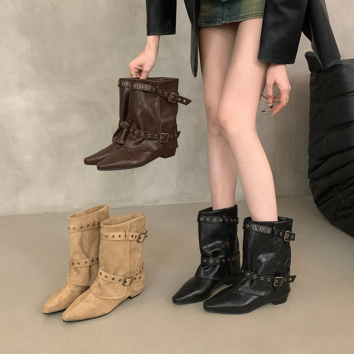 Damen Modische Ankle-Boots mit modischen Schnallen Echo Archiv