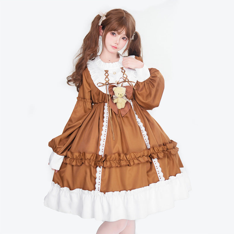 Damen Verspieltes Kostümkleid mit Rüschen und Teddybär-Motiv Echo Archiv
